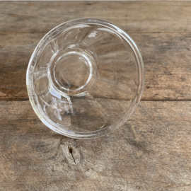 OV20110917 Antieke Franse confiture pot van mondgeblazen glas in perfecte staat! Afmeting: 7 cm hoog / 10,5 cm doorsnede