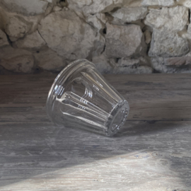 OV20111082 Antique French confiture jar made of mouth-blown glass in beautiful condition! Size: 8.5 cm high / 10 cm cross section