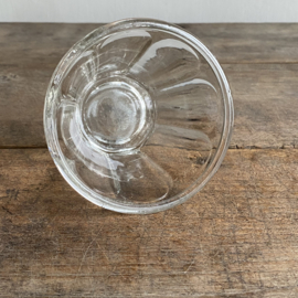 OV20111034 Antique French confiture jar made of mouth-blown glass in beautiful condition! Size: 7.5 cm high / 11 cm cross section