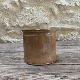 AW20111304 Antique French ointment jar stamp - Digoin & Sarreguemines period: 1875-1900 in beautiful dark buttered and perfect condition! Size: 12.5 cm high / 14 cm cross section