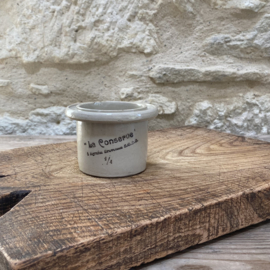 AW20111247 Old French stoneware pâté pot "La Conserve 1/4" in beautiful condition! Size: 7 cm high / 9.5 cm cross section