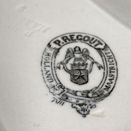 AW20110859 Antique serving dish stamp - P. Regout Maastricht - period: 1860-1880 in beautiful condition! Size: 30 cm. long (up to the handles) / 6.5 cm. high / 20.5 cm. cross section.