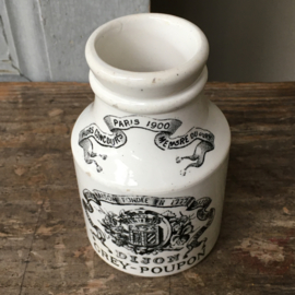 AW20110665 Antique French mustard jar Grey-Poupon stamp - Digoin et Sarreguemines - period: 1875-1900 in perfect condition! Size: 10 cm. high / 6 cm. cross section.