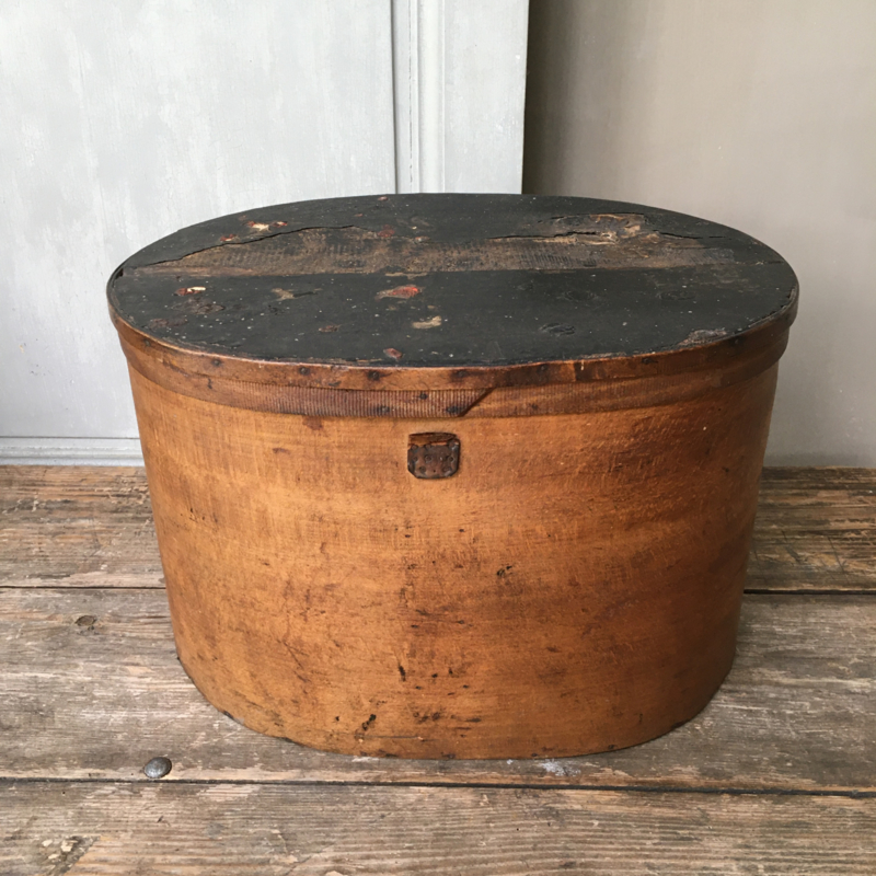 Antique French Wooden Hat Box Large Wooden Hat Box Hat Box 