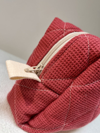 Gepersonaliseerde Quilted make-up tas- Koraal