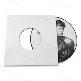 Card 7" Vinyl Record Sleeve with centre holes, white 350 grs. card