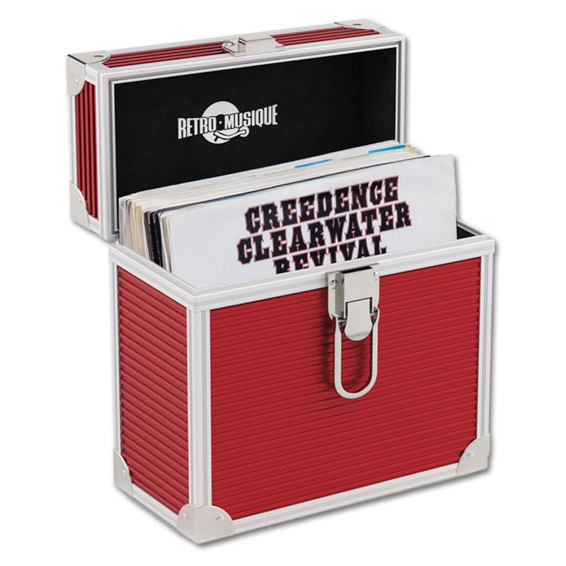 Retro Musique 7" Vinyl Storage Case - capacity: approx. 35 units singles - red