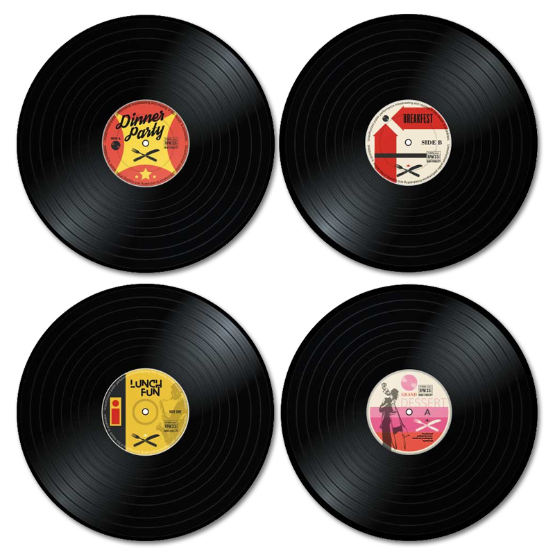 4-pack - Mikamax Vinyl Record Placemats
