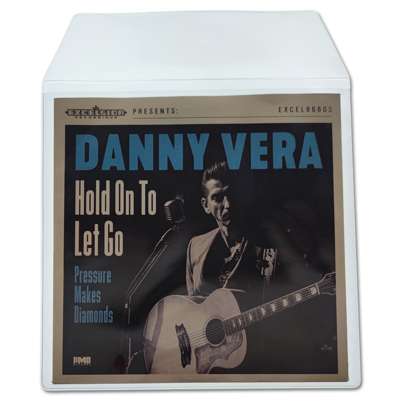 Standard Weight 7" PVC Glass Clear Vinyl Record Outer Sleeve with flap, thickness 140 micron