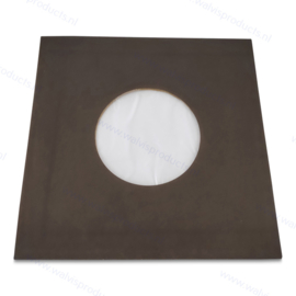 Polylined Paper 7" Vinyl Record Anti Static Sleeve, black 70 grs. paper