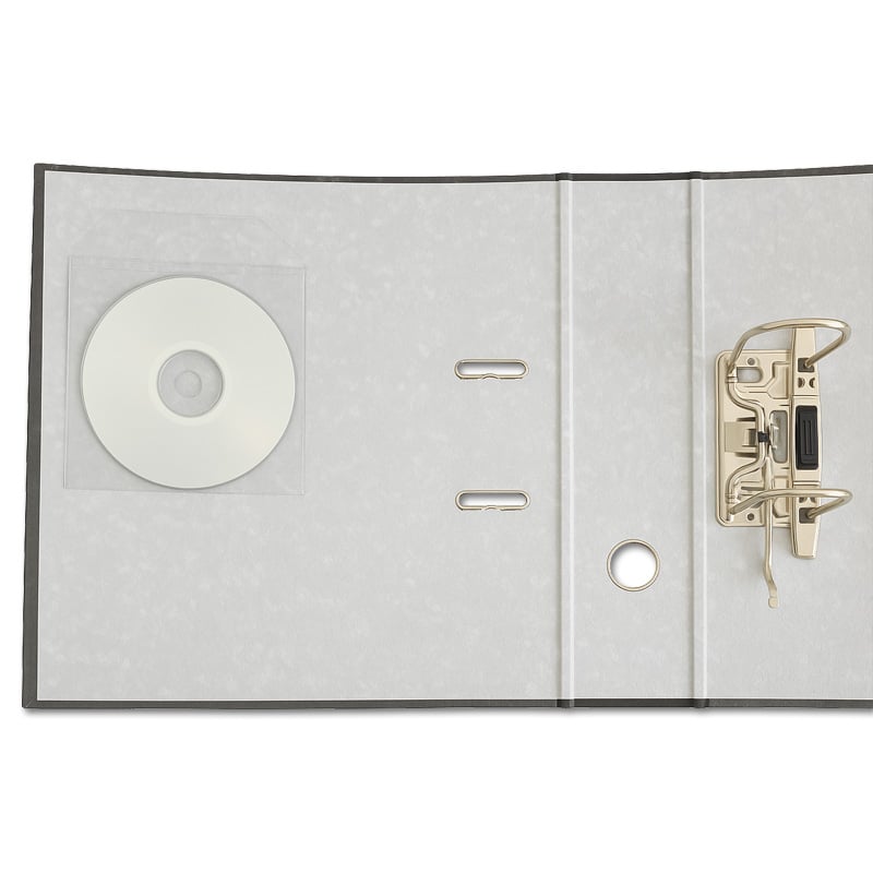 Vollständig selbstklebende 1 CD/DVD-Schutzhülle mit Klappe, transparent