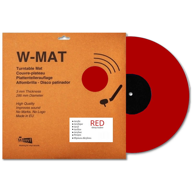 W-Mat - Winyl Acryl Draaitafelmat - rood