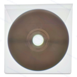 PVC 1CD / DVD hoesje met klep, transparant, dikte 0.14mm.