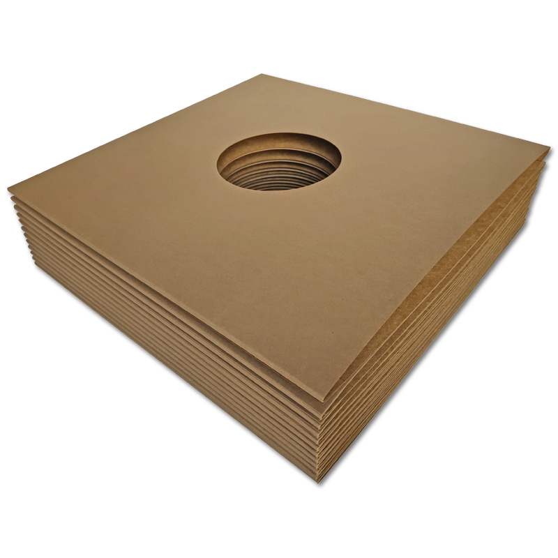 Card Spined 12" Vinyl Record Album Cover with centre holes, 300 grs. brown kraft