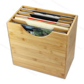 Bamboe Grammofoonplaten Opbergbox - voor ca. 40 LP's