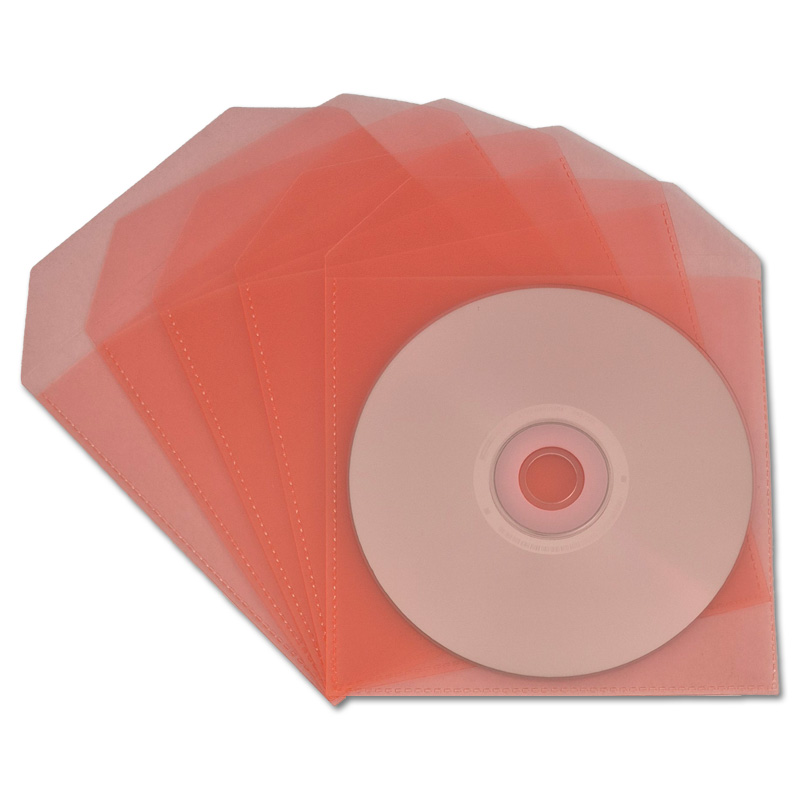 1 CD Sleeve with flap, transparent/orange (132 x 135 mm + flap)