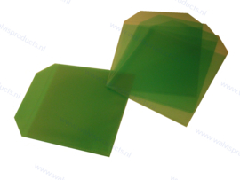 PP 1CD / DVD hoesje met rechte hoeken en klep, transparant/groen, dikte 0.12mm.