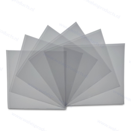 PVC 1CD / DVD hoesje zonder klep 128 x 130 mm., transparant, dikte 0.14 mm.