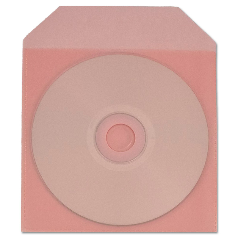 PP 1 CD / DVD hoesje met rechte hoeken en klep, transparant/oranje, dikte 0.12mm.