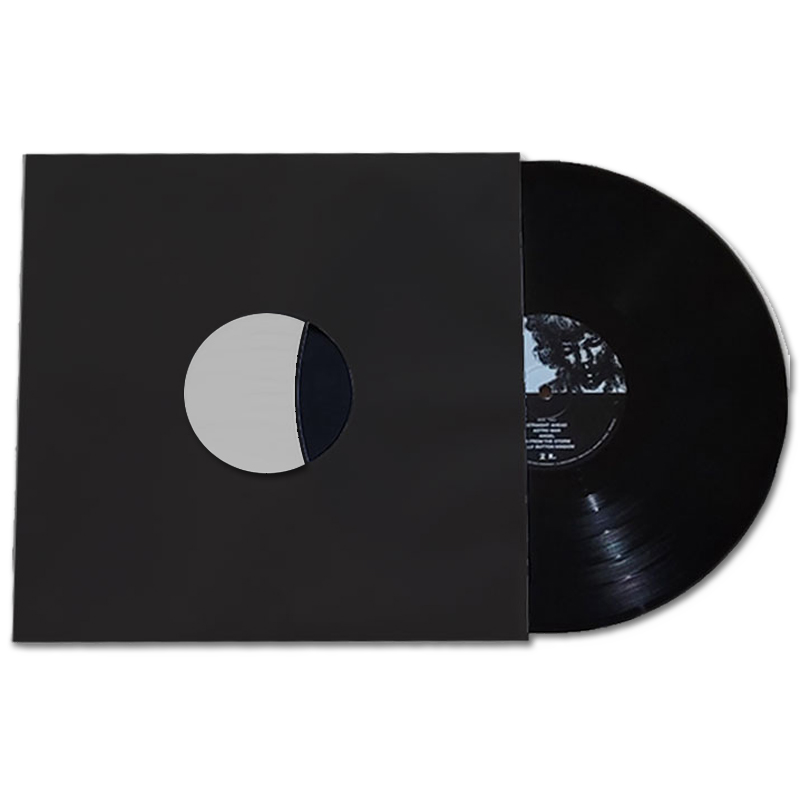 Sous-Pochette en papier pour disque de vinyle 33T, noir avec doublure, sans coins biseautés