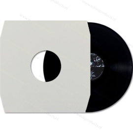 Grammofoonplaten papieren binnenhoes voor LP's, crème-wit zonder voering - afgeschuinde hoeken