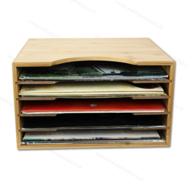 Bamboo Vinyl Record Storage Box - capacity: approx. 40 units 12-Inch records