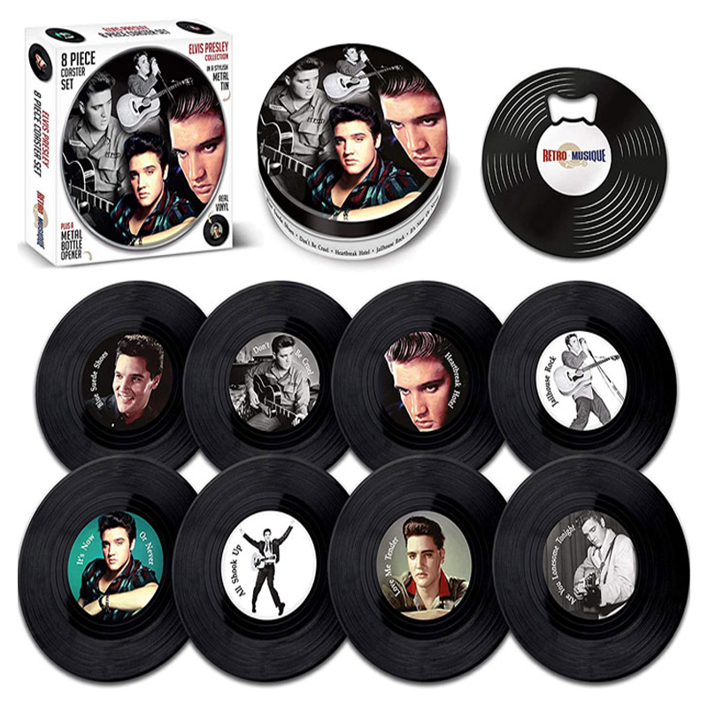 8er Pack - Schallplatten Untersetzer - Elvis