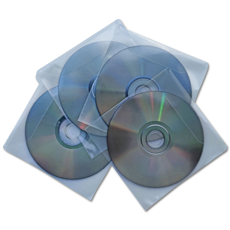 1 CD PP Sleeve with flap, orange peel transparent (125 x 128 mm + flap)