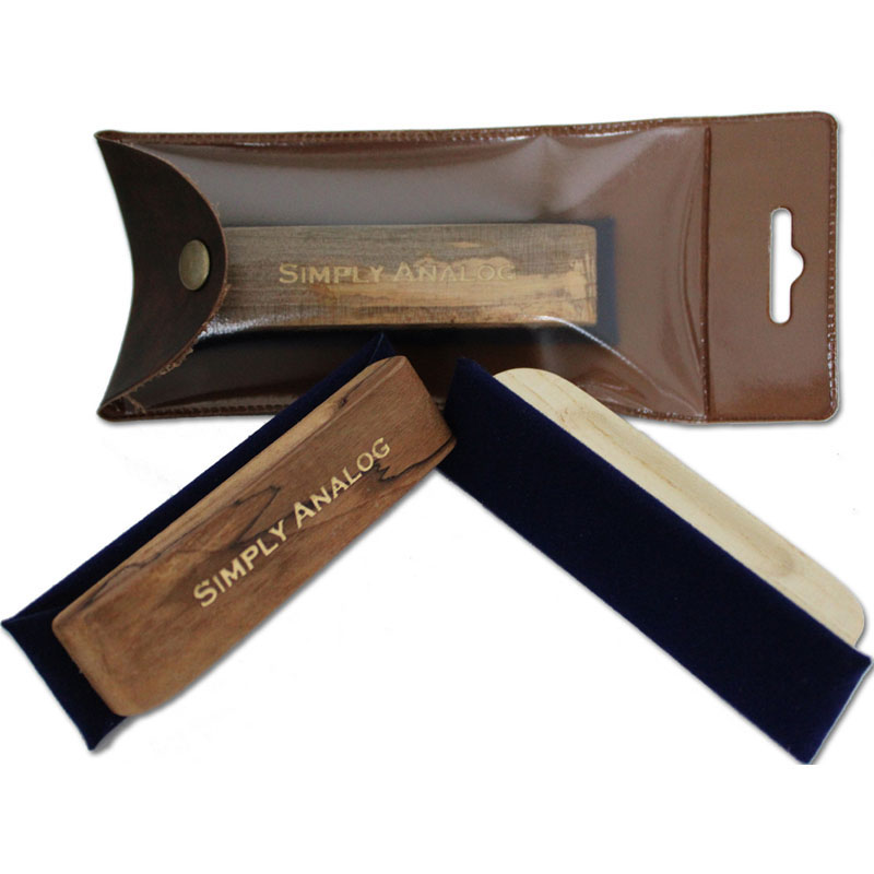 Simply Analog Velvet Record Brush | Natural Oak