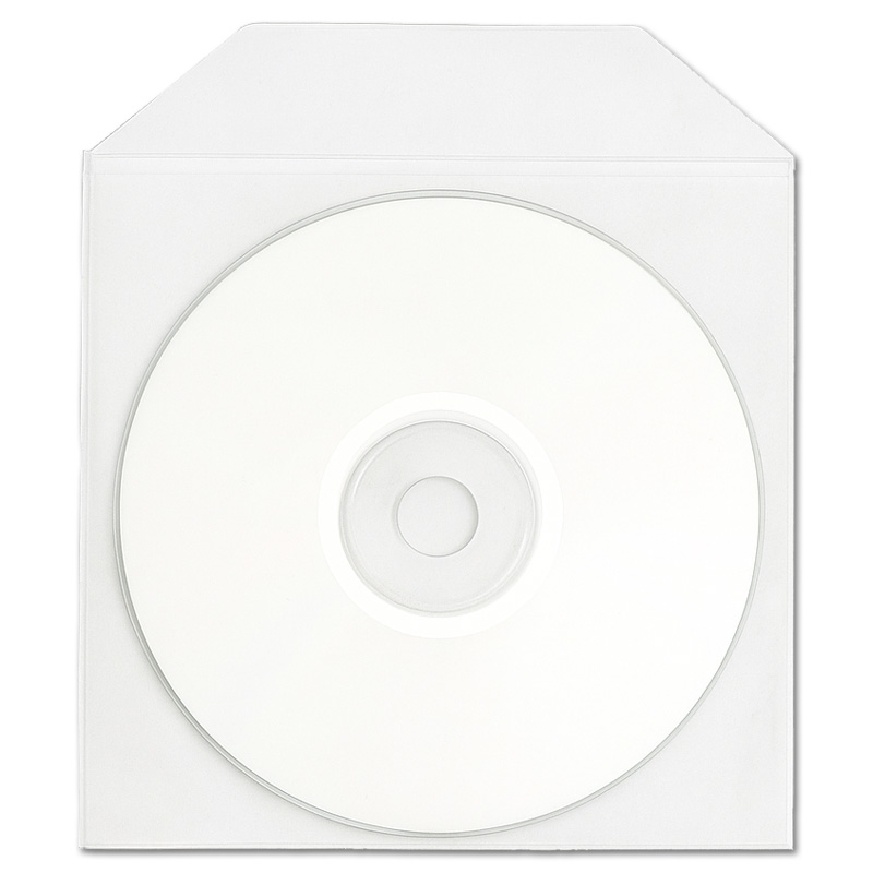 Fully Self-adhesive 1 CD Sleeve, with flap, transparent