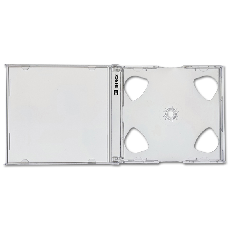 Standard 10.4mm 3 CD Box - with mounted clear smart tray