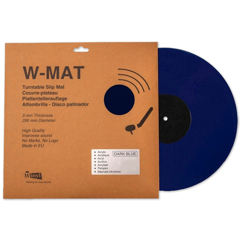 Winyl - W-Mat - Tapis de platine tournante acrylique, couleur: bleu foncé