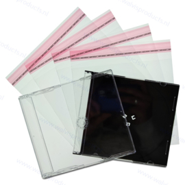 100 stuks glasheldere cellofaan sealbags voor maxi single en slim cd doosjes, met hersluitbare klep