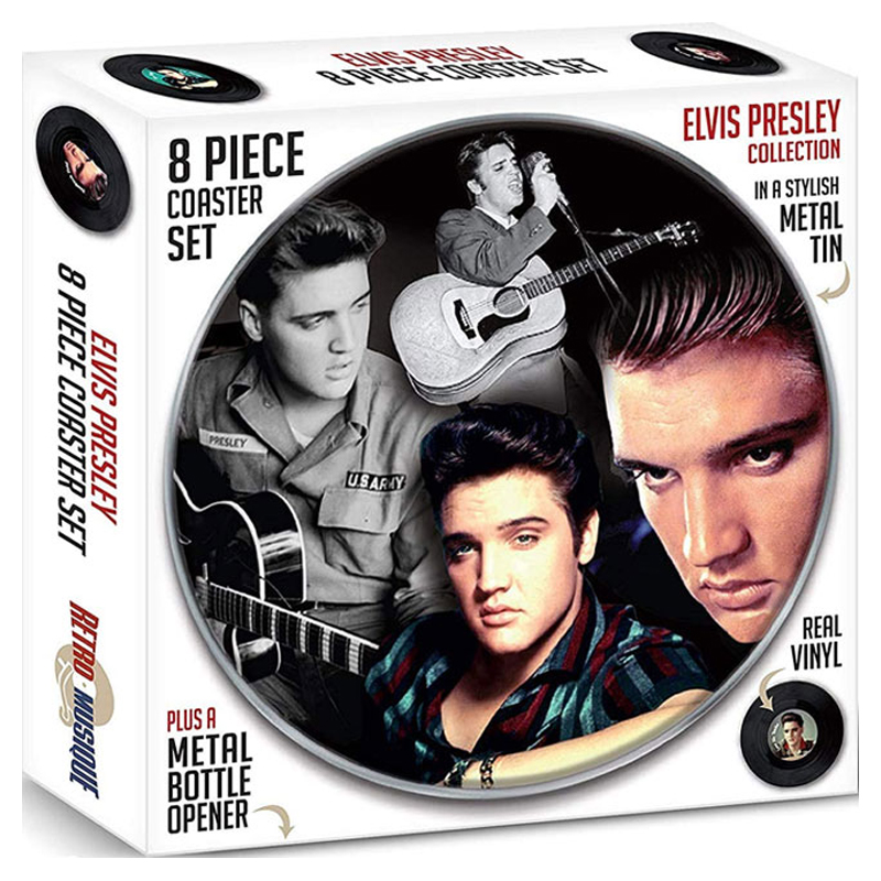 Grammofoonplaten coasters (onderzetters) - set a 8 stuks - Elvis