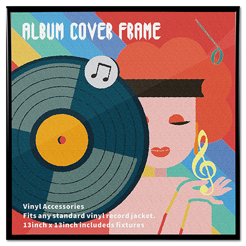 12-Inch Record Album Photo Frame - colour: black