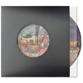 Kartonnen hoes voor Singles - met venstergaten - kleur: zwart