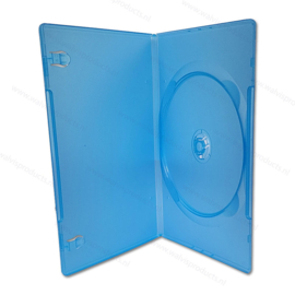 Slim (7mm.) 1DVD doosje, kleur: transparant-blauw