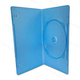 Slim (7 mm) 1-DVD box, colour: transparent-blue