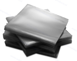 PVC 1CD / DVD hoesje zonder klep, transparant, extra groot (140 x 140 mm.)