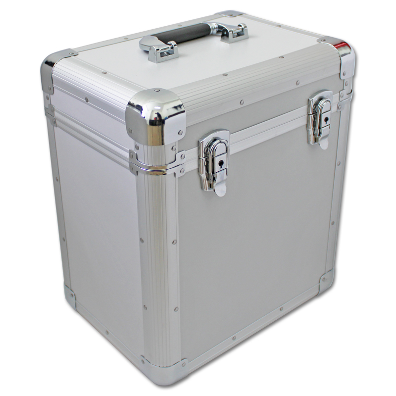 Walvis Products® Ultimate DJ LP Koffer - für ca. 60 Stück LPs - silber