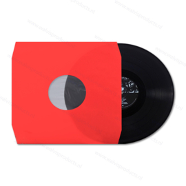 Grammofoonplaten binnenhoes voor LP's, rood met antistatische voering - afgeschuinde hoeken - 80 grs. papier
