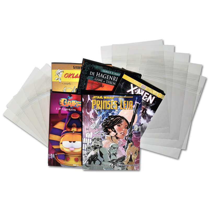 100 Stück - Schutzhüllen für Comic-Bücher - mit Verschluss - 225 x 285 mm