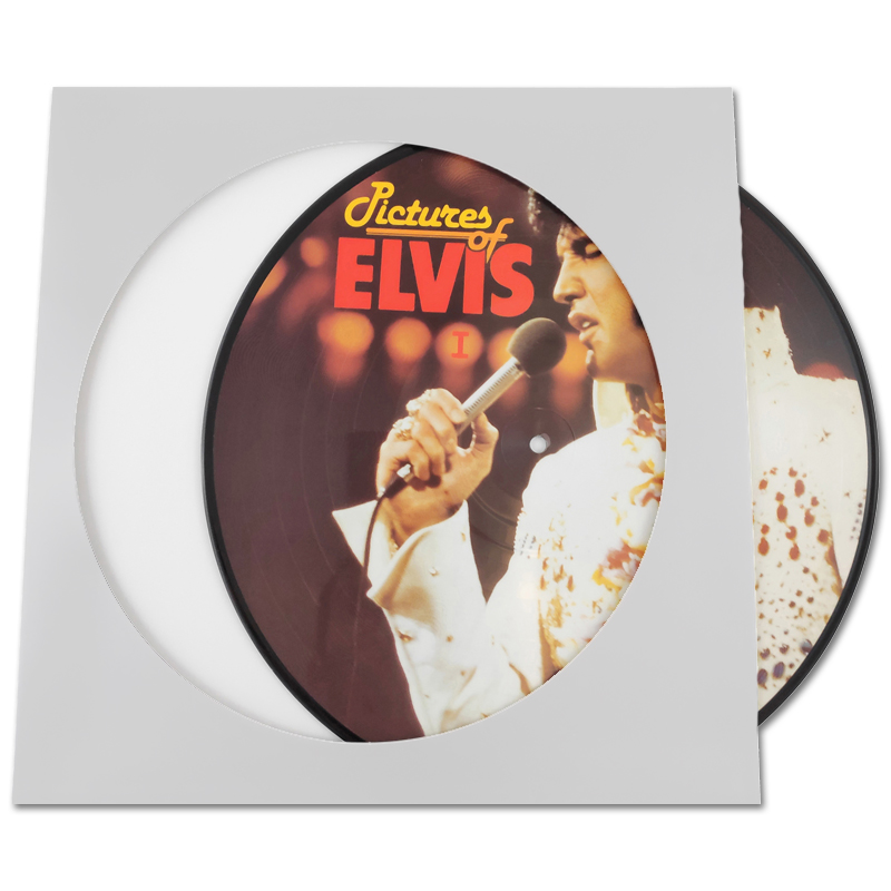 LP formaat Picture Disc kartonnen hoes, kleur: wit
