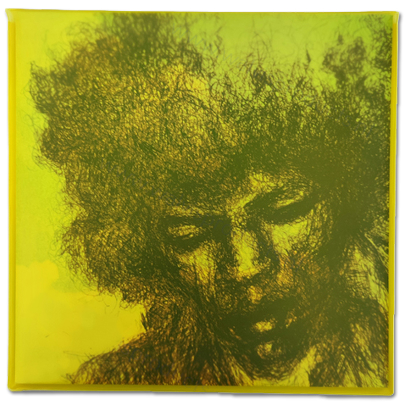 Pochette protection pour disque de vinyle 33T, avec rabat, PVC jaune transparent, épaisseur 0.18 mm