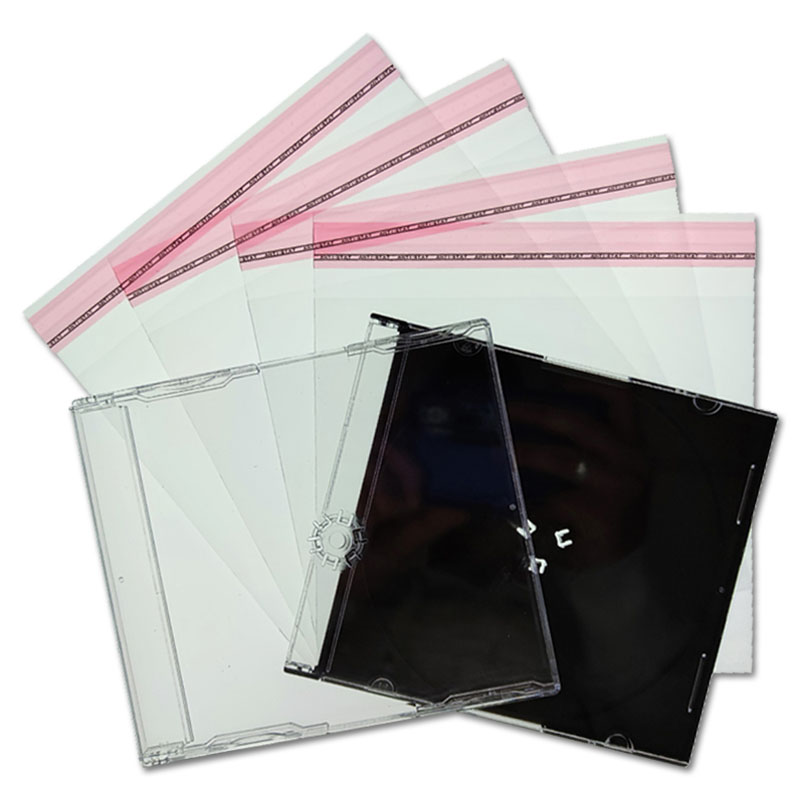 100-pack - Clear Cellophane Sealbags for CDs in maxi-single and slim boxes, with resealable flap