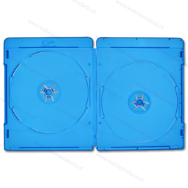 Slim 7 mm 2-BR (Blu-Ray) Box, colour: transparent-blue