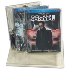 100-pack - Clear Cellophane Sealbags for 15 mm. Blu-Ray Cases, with resealable flap