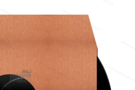 Grammofoonplaten binnenhoes voor LP's, bruin met antistatische voering - afgeschuinde hoeken - 80 grs. kraftpapier