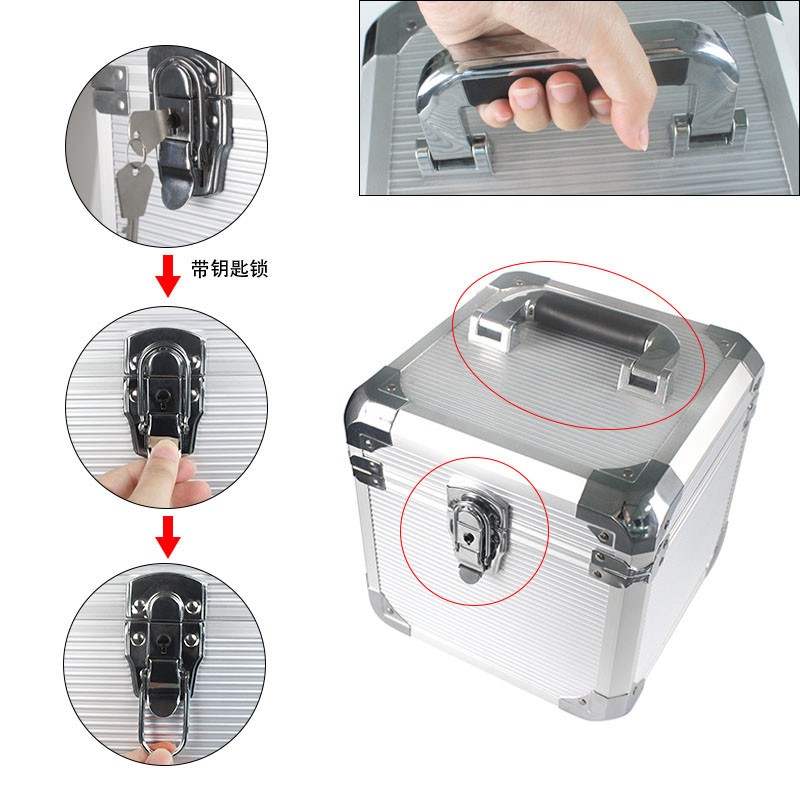 Walvis Products® Professional DJ-Koffer für ca. 60 Singles - Silber
