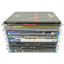 100-pack - Clear Cellophane Sealbags for 15 mm. Blu-Ray Cases, with resealable flap